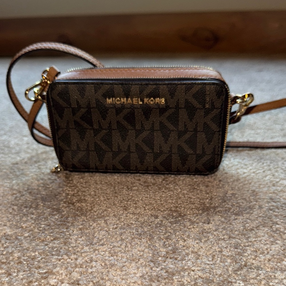 Michael Kors Brown Monogram Crossbody Bag